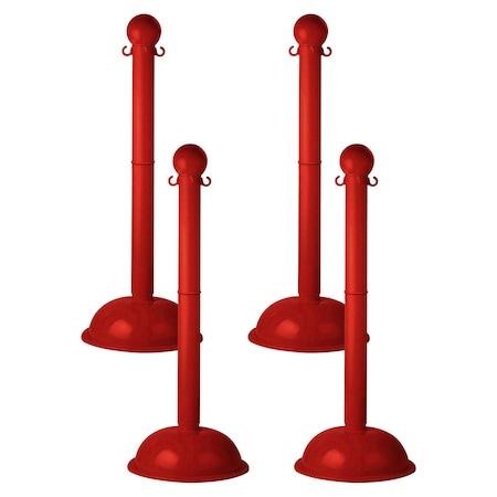 Mr. Chain Red HD Stowable Stanchion, 6PK 93605-4
